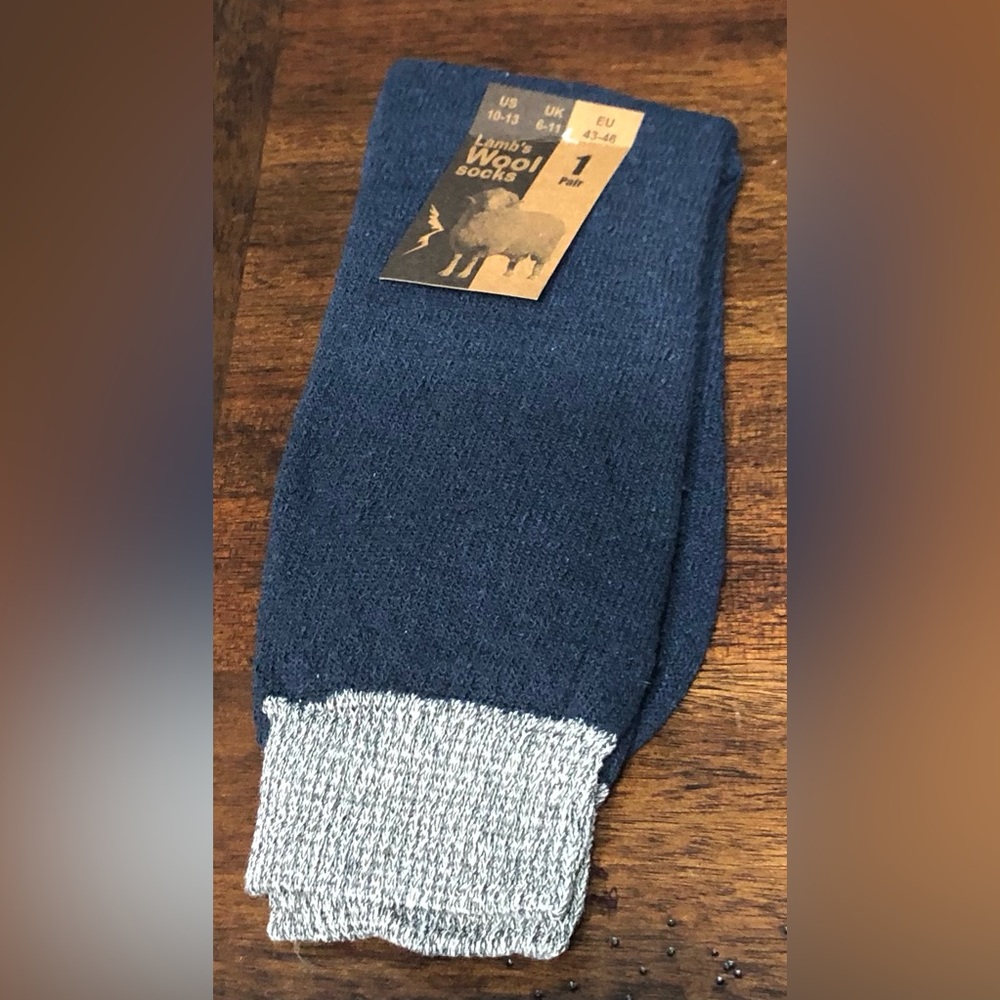 Socks Lamb’s Wool  one pair long over the knee blue. Size 10-13